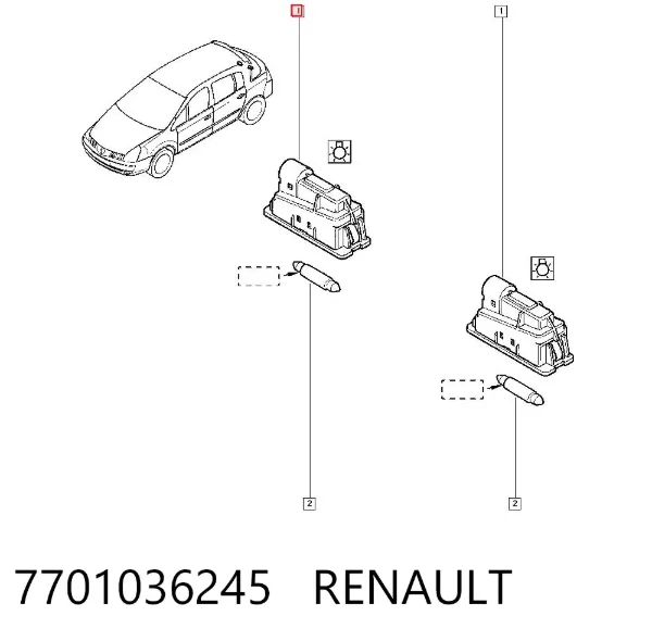 Luz matricula 7701036245 Renault (RVI)