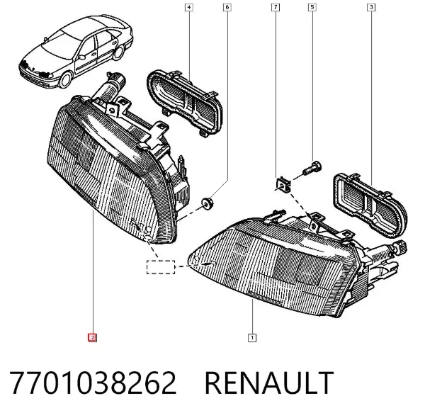 Faro derecho 7701038262 Renault (RVI)