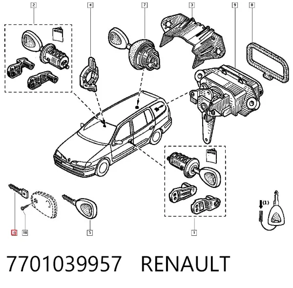 Llave en Blanco 7701039957 Renault (RVI)