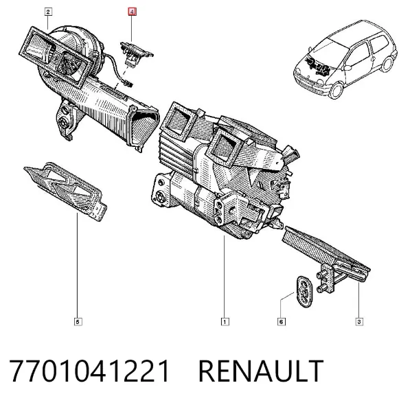 Resistencia de calefacción 7701041221 Renault (RVI)
