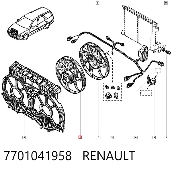 Ventilador del motor Renault Espace III