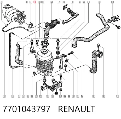 Junta del medidor de flujo al filtro de aire RENAULT 7701043797