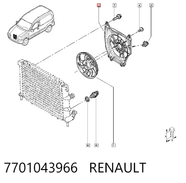 Bastidor radiador 7701043966 Renault (RVI)
