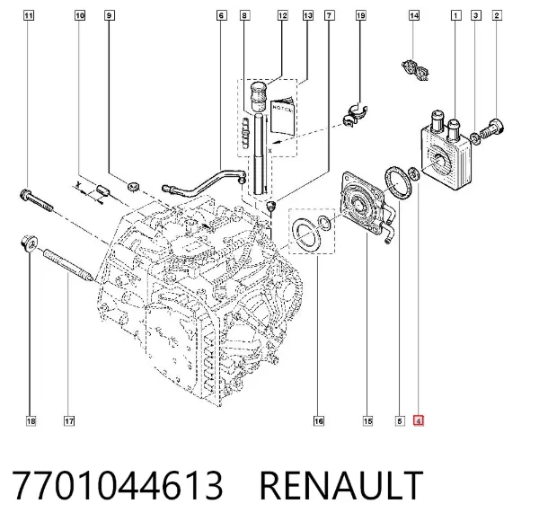Junta de bomba de aceite de transmisión automática 7701044613 Renault (RVI)