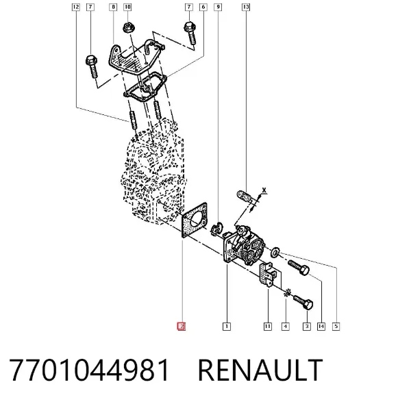 Junta de la bomba de vacío 7701044981 Renault (RVI)