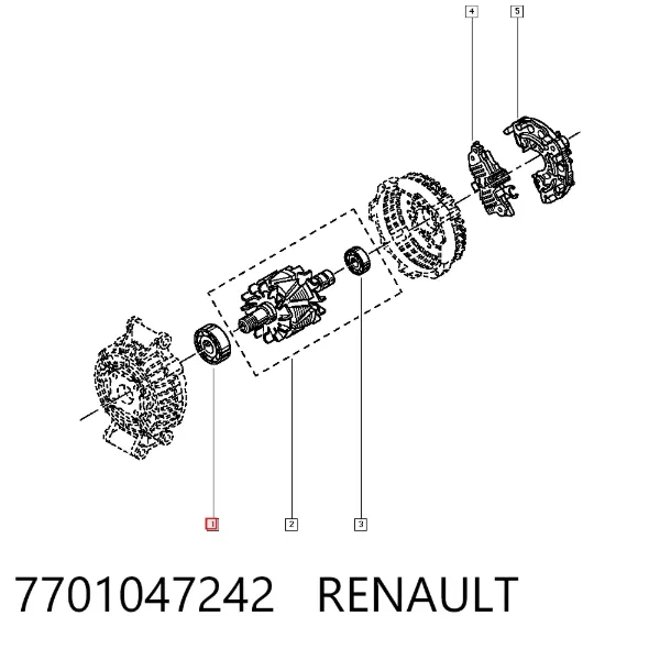 Rodamiento alternador 7701047242 Renault (RVI)