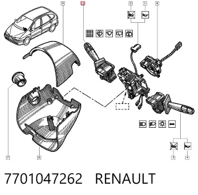 Conmutador derecho de la columna de dirección RENAULT 7701047262
