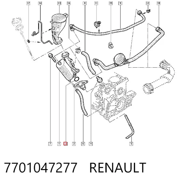Junta de válvula de ventilación del cárter 7701047277 Renault (RVI)