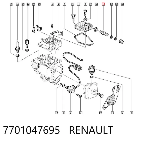 Válvula de derivación (perno banjo) 7701047695 Renault (RVI)