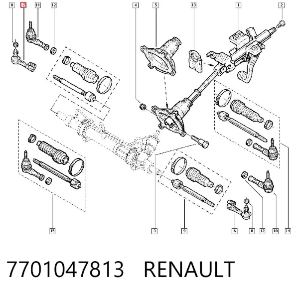 Rótula barra de dirección 7701047813 Renault (RVI)