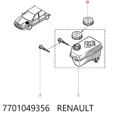 Tapa del depósito del cilindro maestro de freno RENAULT 7701049356
