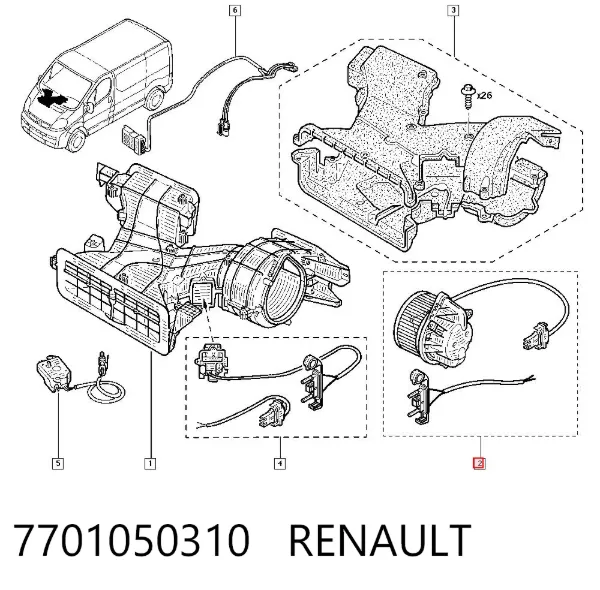 Ventilador habitáculo 7701050310 Renault (RVI)