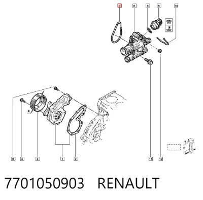 Junta de la carcasa del termostato RENAULT 7701050903