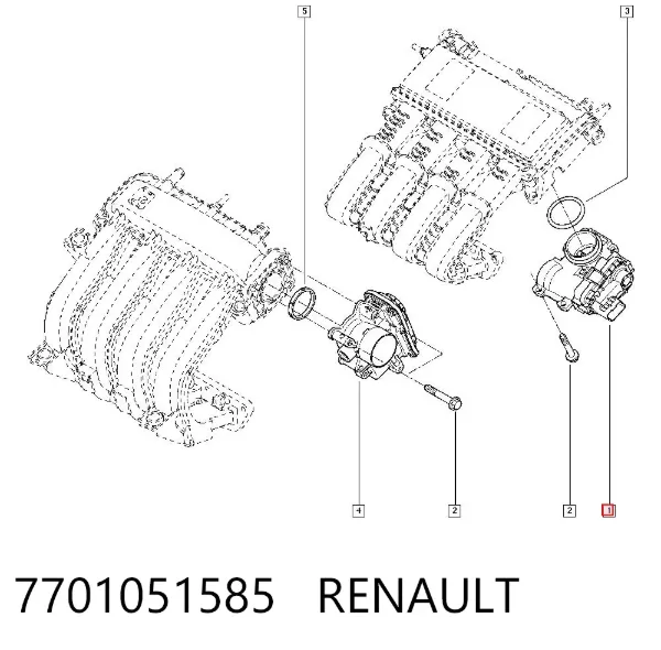 Cuerpo de mariposa 7701051585 Renault (RVI)