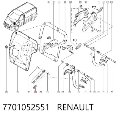 Resorte del pedal de embrague RENAULT 7701052551