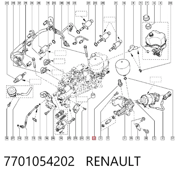 Sensor de presión de aceite de la caja de cambios 7701054202 Renault (RVI)