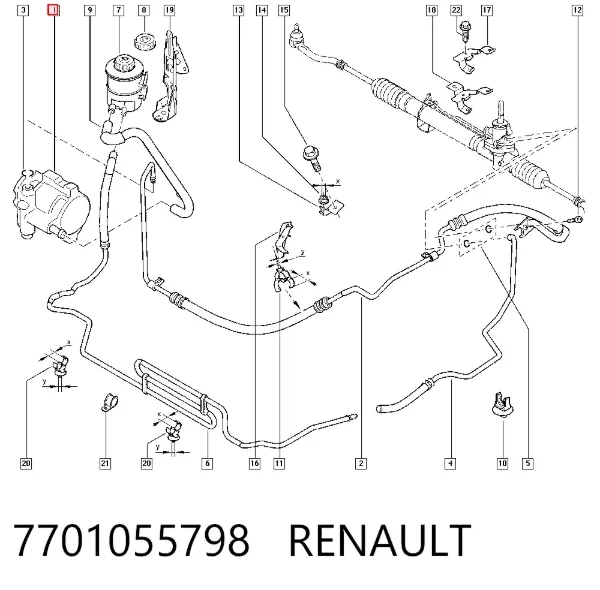 Bomba de dirección 7701055798 Renault (RVI)