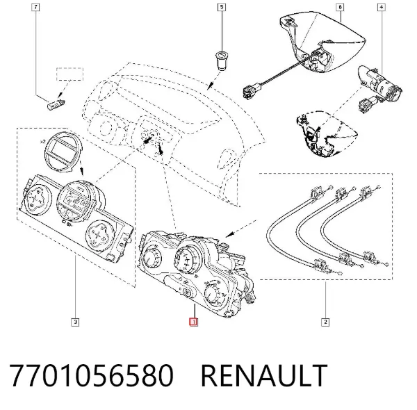 Unidad de control aire acondicionado 7701056580 Renault (RVI)