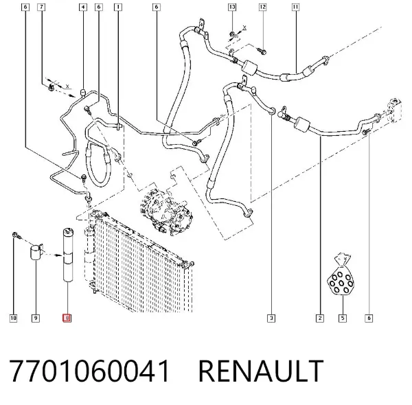 Filtro deshidratador 7701060041 Renault (RVI)