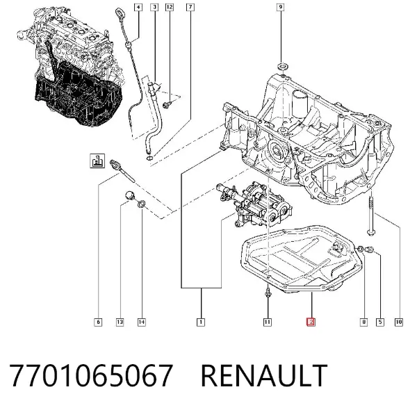 Cárter de aceite inferior 7701065067 Renault (RVI)