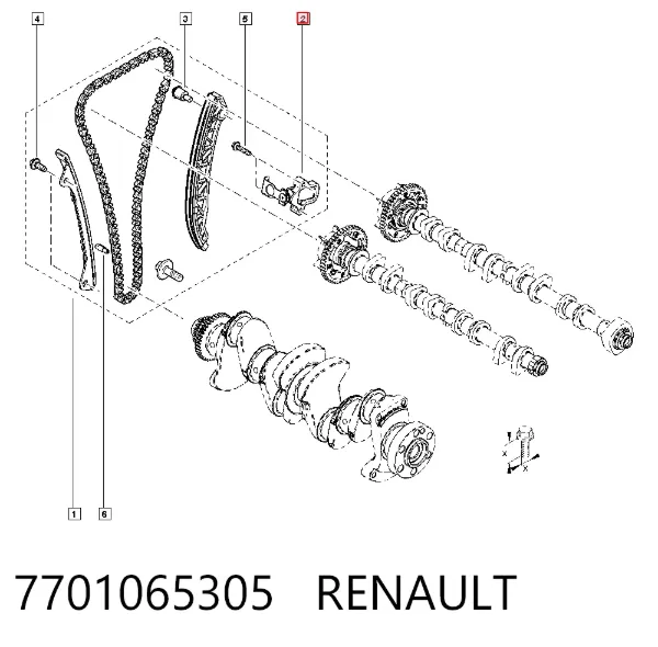 Tensor de cadena de distribución 7701065305 Renault (RVI)