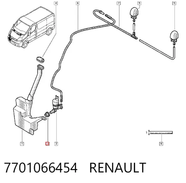 Anillo de sellado de la bomba de lavaparabrisas 7701066454 Renault (RVI)