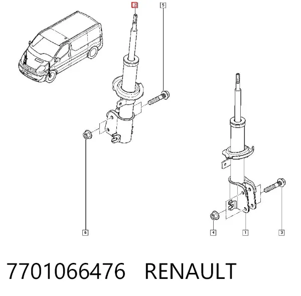 Amortiguador 7701066476 Renault (RVI)