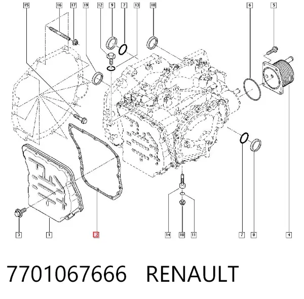 Kit de servicio para cambio de aceite de transmisión automática 7701067666 Renault (RVI)