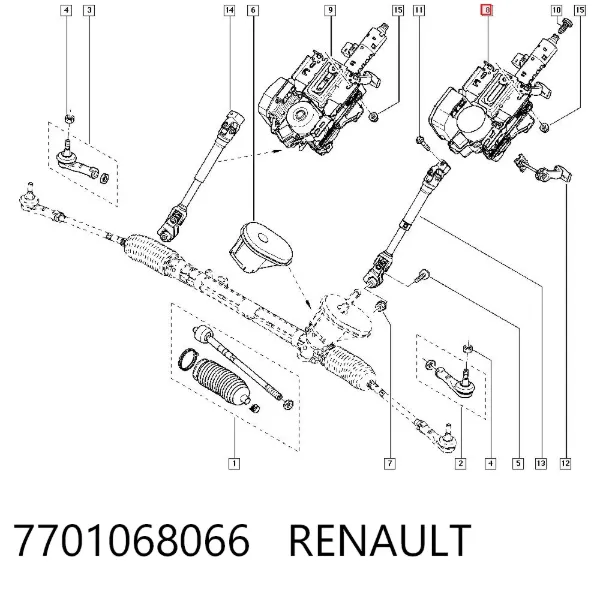 Columna dirección 7701068066 Renault (RVI)