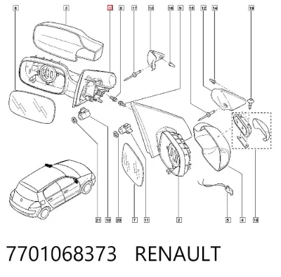 Espejo retrovisor izquierdo RENAULT 7701068373