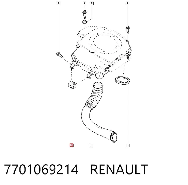 Soporte de la caja del filtro de aire 7701069214 Renault (RVI)