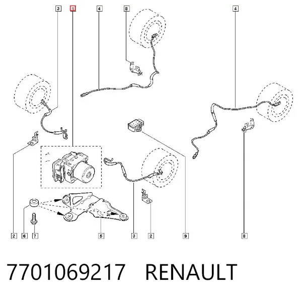 Módulo ABS 7701069217 Renault (RVI)