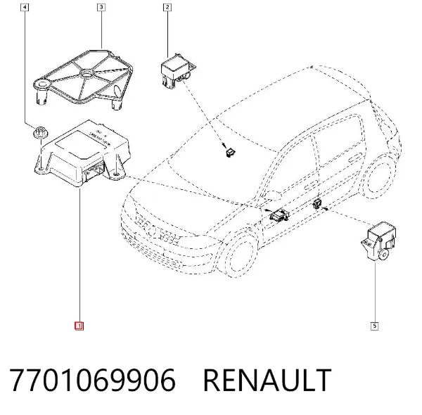 Módulo de control de airbag 7701069906 Renault (RVI)