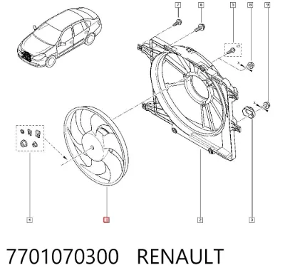 Ventilador del radiador del aire acondicionado RENAULT 7701070300