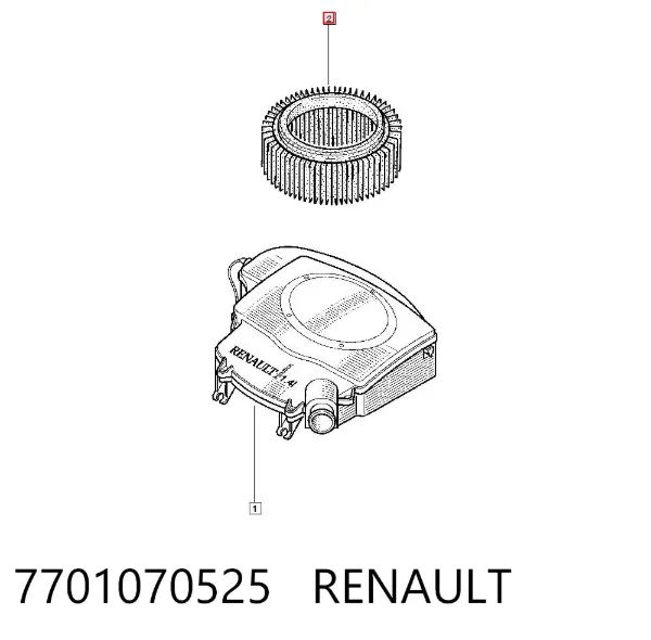 Filtro de aire 7701070525 Renault (RVI)