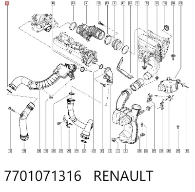 Junta de turbina, inserto flexible RENAULT 7701071316