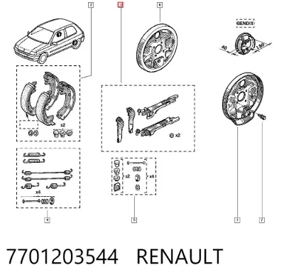 Kit de reparación del mecanismo de ajuste automático de zapatas de freno RENAULT 7701203544