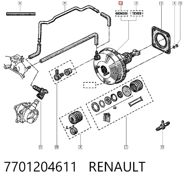 Servofreno 7701204611 Renault (RVI)