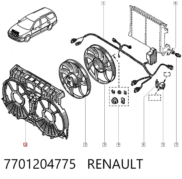 Bastidor radiador 7701204775 Renault (RVI)
