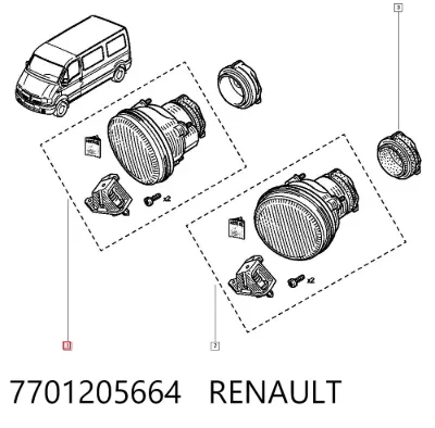 Faro antiniebla derecho RENAULT 7701205664