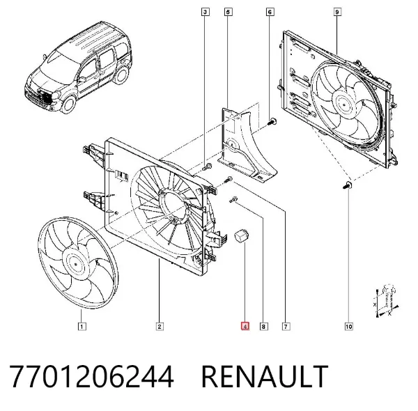 Resistencia del motor del ventilador del aire acondicionado 7701206244 Renault (RVI)