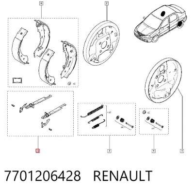 Tensor de tambor de freno RENAULT 7701206428