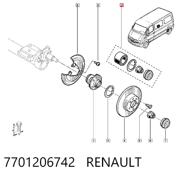 Cojinete de rueda 7701206742 Renault (RVI)