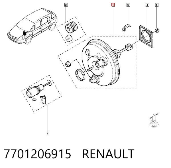 Servofreno 7701206915 Renault (RVI)