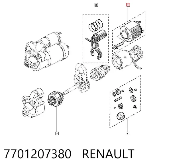 Solenoide de arranque 7701207380 Renault (RVI)