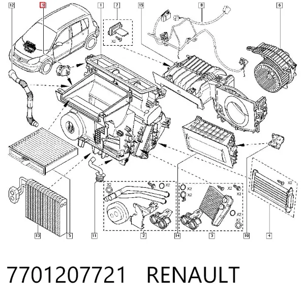 Válvula (actuador) de mariposa EGR 7701207721 Renault (RVI)