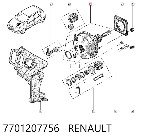 Servofreno 7701207756 Renault (RVI)