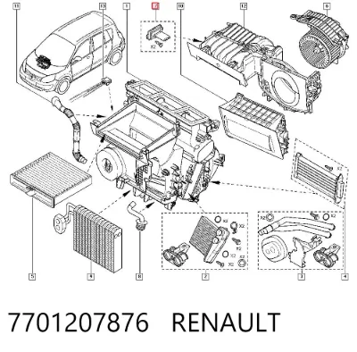Resistencia del motor del ventilador del aire acondicionado RENAULT 7701207876