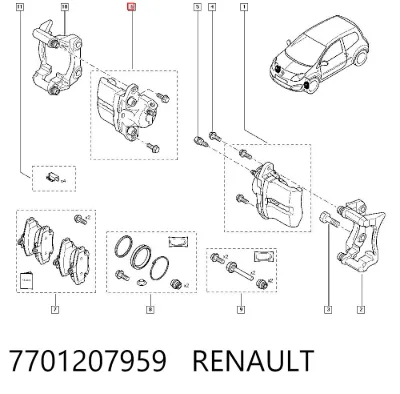 Pinza de freno delantera derecha RENAULT 7701207959