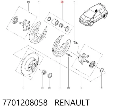 Cojinete de rueda trasera RENAULT 7701208058